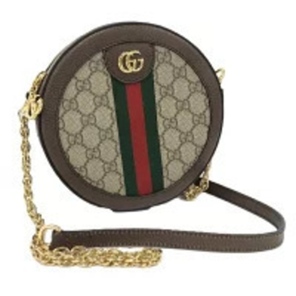 Gucci Shoulder Bag Ophidia Around Sherry GG Supreme Leather Beige Cream Brown